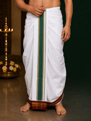 4 Meter Mayilkhan Cotton Dhoti & Angavasthram Set