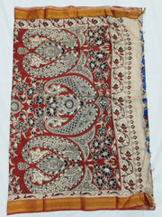 Kalamkari Chennuri Silk Nizam Border Sarees