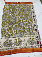 Kalamkari Chennuri Silk Nizam Border Sarees