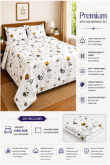 Premium 100% Cotton King Size Bedsheet Set