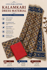 3 PCS PURE COTTON KALAMKARI DRESS MATERIAL