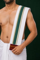 4 Meter Mayilkhan Cotton Dhoti & Angavasthram Set