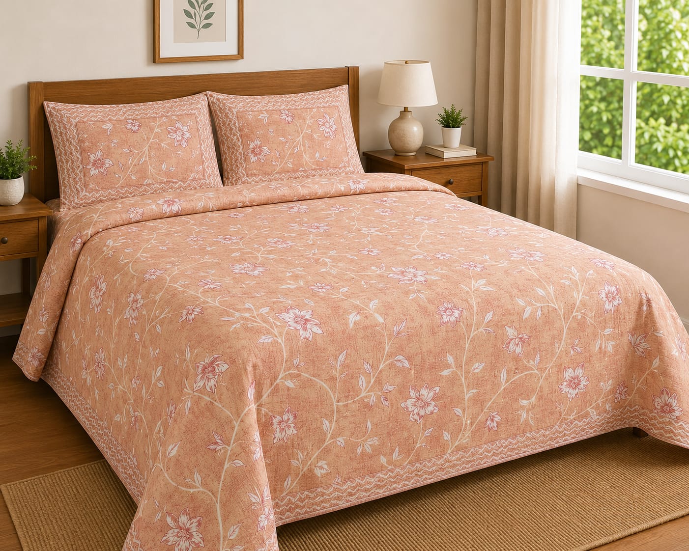 Excellence 200 TC Premium 100% Cotton King Size Bedsheet Set