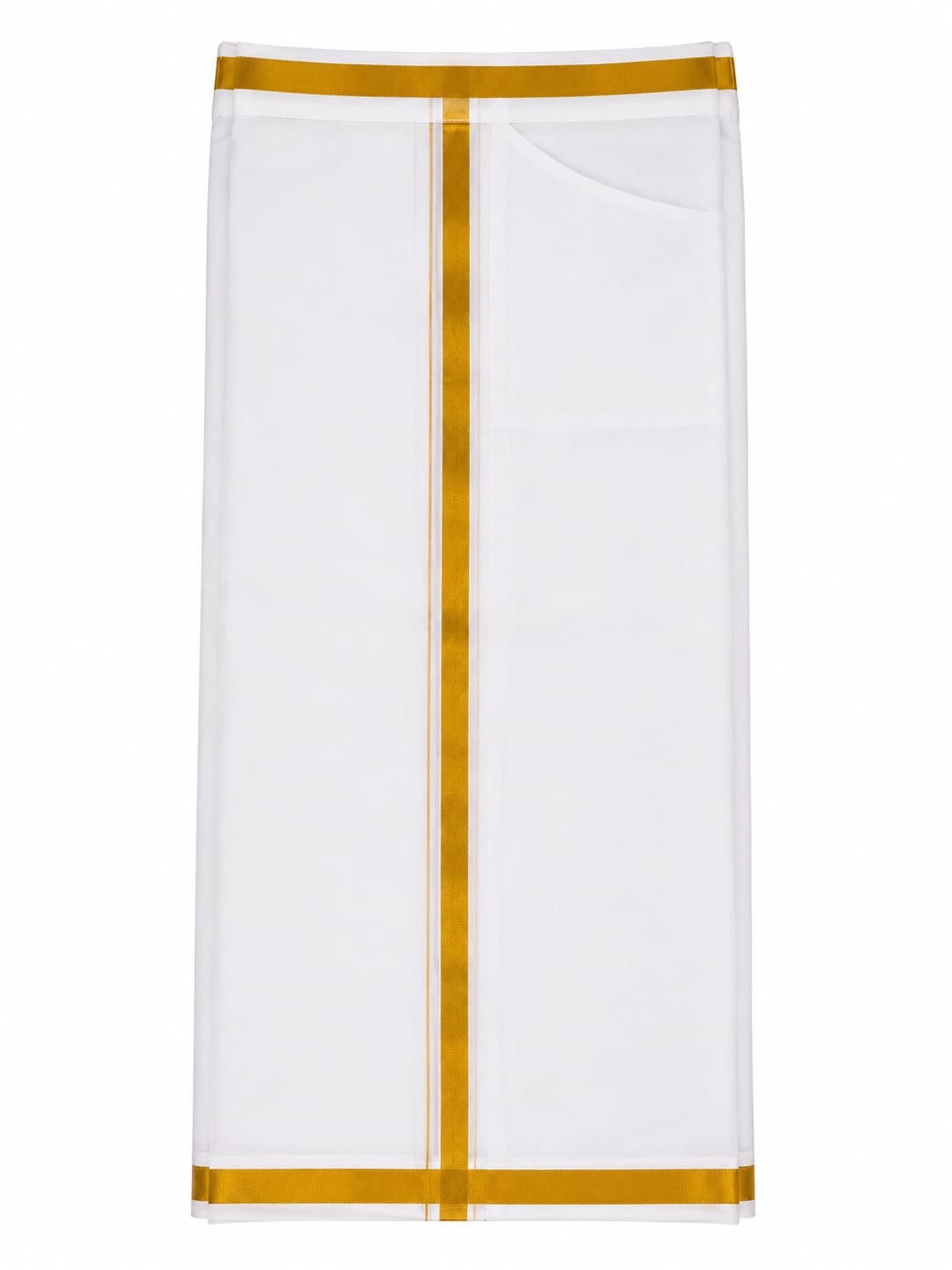Readymade White Pancha with Pocket & Angavasthram Set