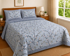 Premium Cotton Bombay Print Queen Size Bedsheet Set