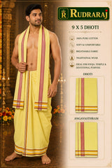 Traditional Cotton Dhoti & Angavasthram Set