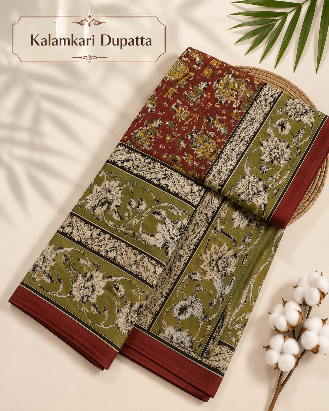 3 PCS PURE COTTON KALAMKARI DRESS MATERIAL