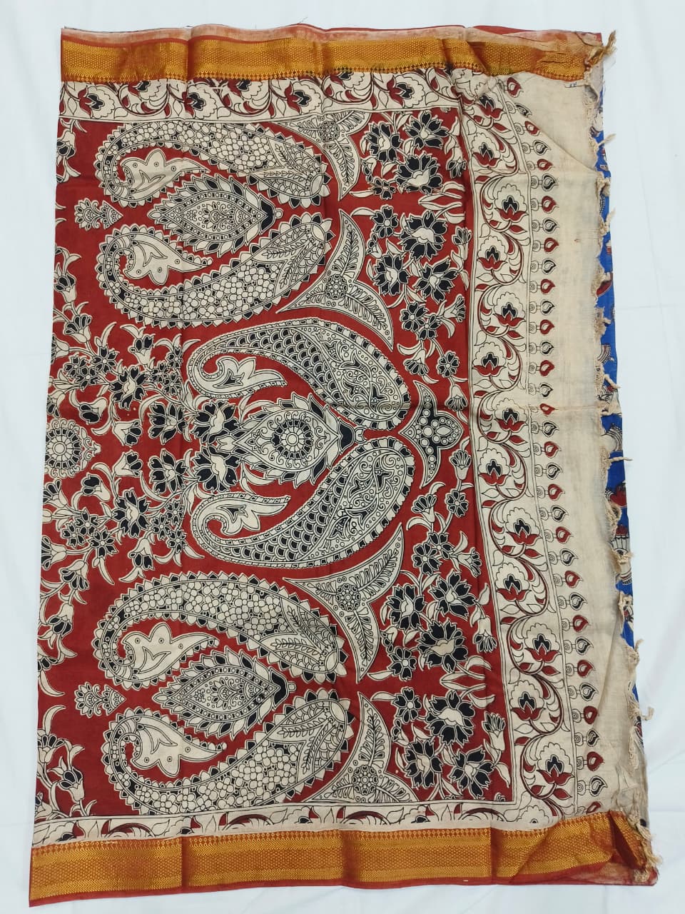 Kalamkari Chennuri Silk Nizam Border Sarees