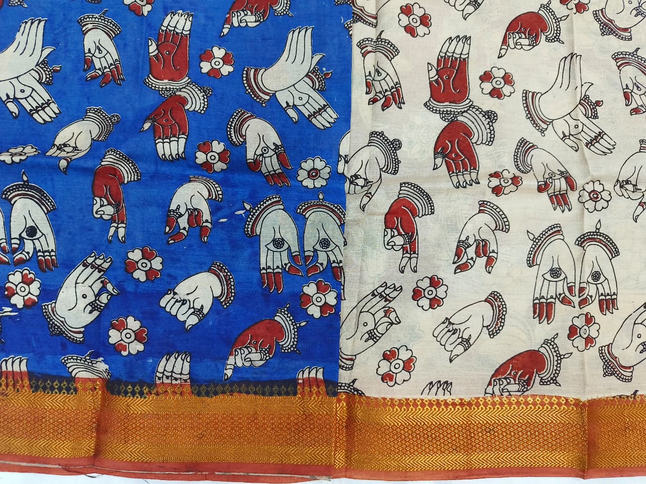 Kalamkari Chennuri Silk Nizam Border Sarees