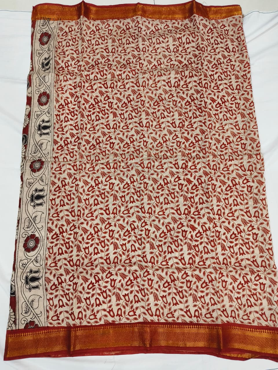 Kalamkari Chennuri Silk Nizam Border Sarees