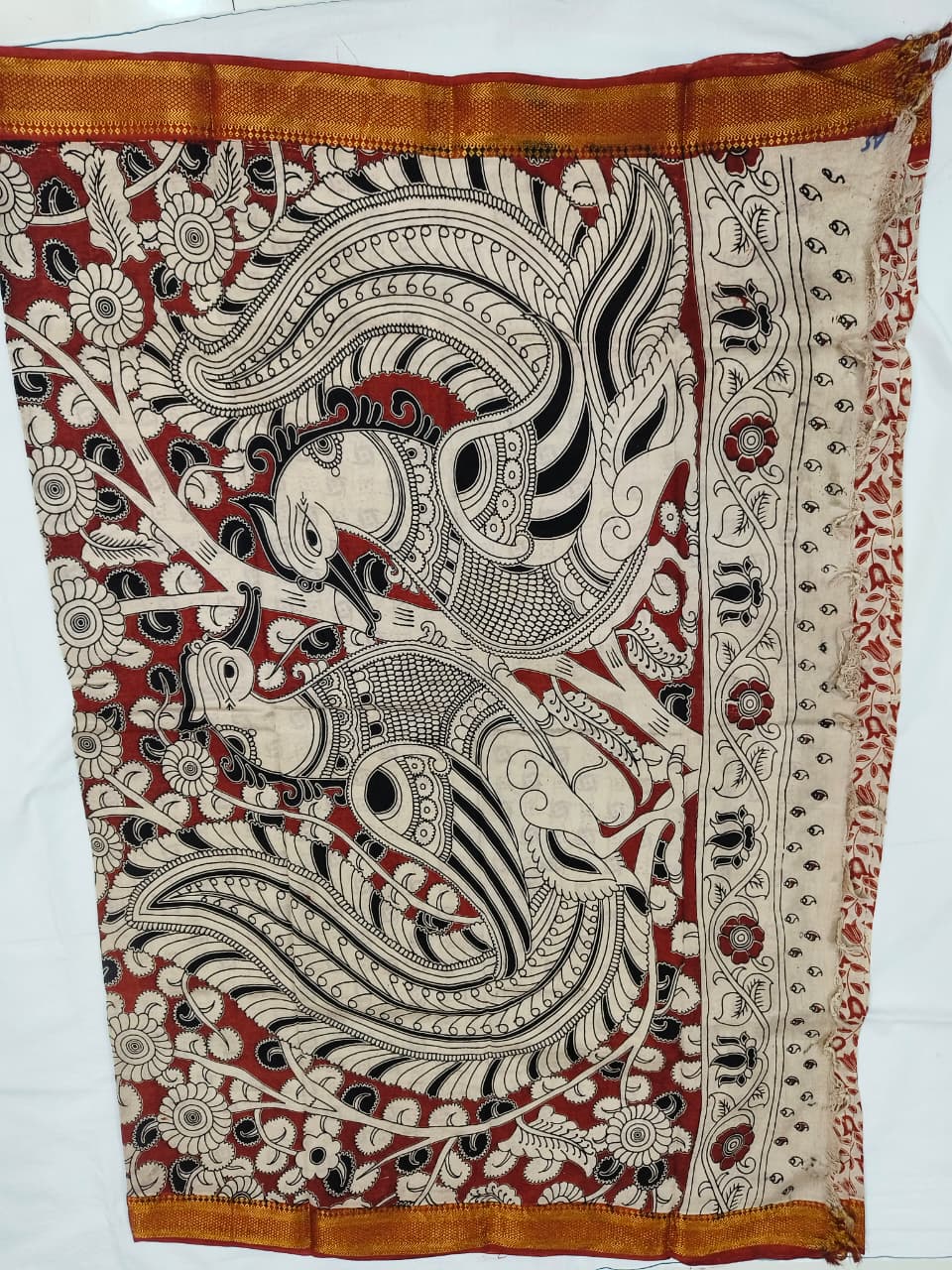 Kalamkari Chennuri Silk Nizam Border Sarees