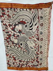 Kalamkari Chennuri Silk Nizam Border Sarees
