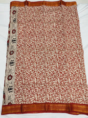 Kalamkari Chennuri Silk Nizam Border Sarees