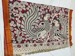 Kalamkari Chennuri Silk Nizam Border Sarees