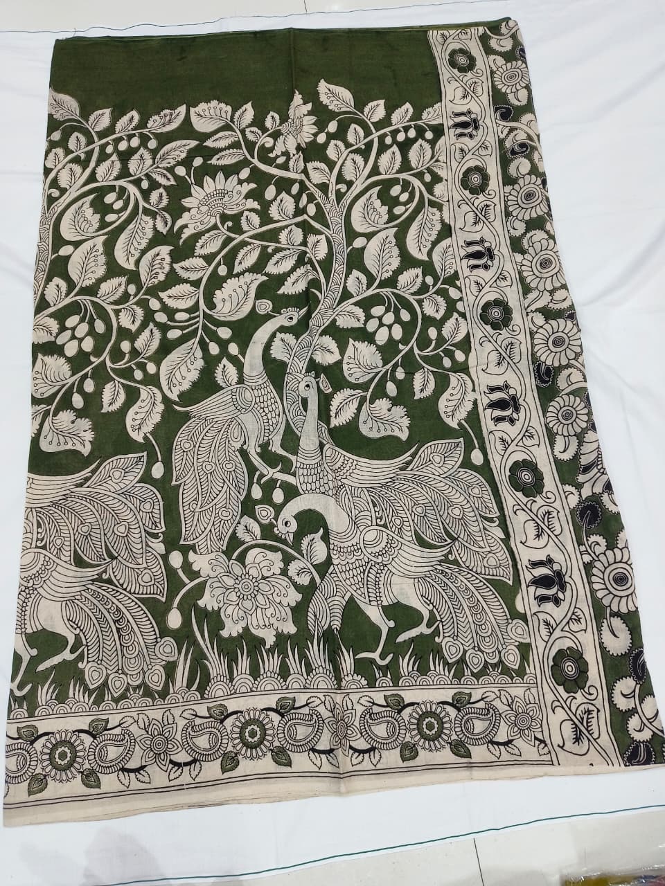 Kalamkari Chennuri Silk Nizam Border Sarees