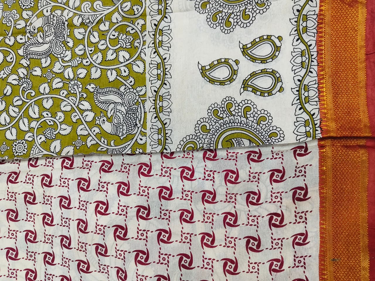 Kalamkari Chennuri Silk Nizam Border Sarees
