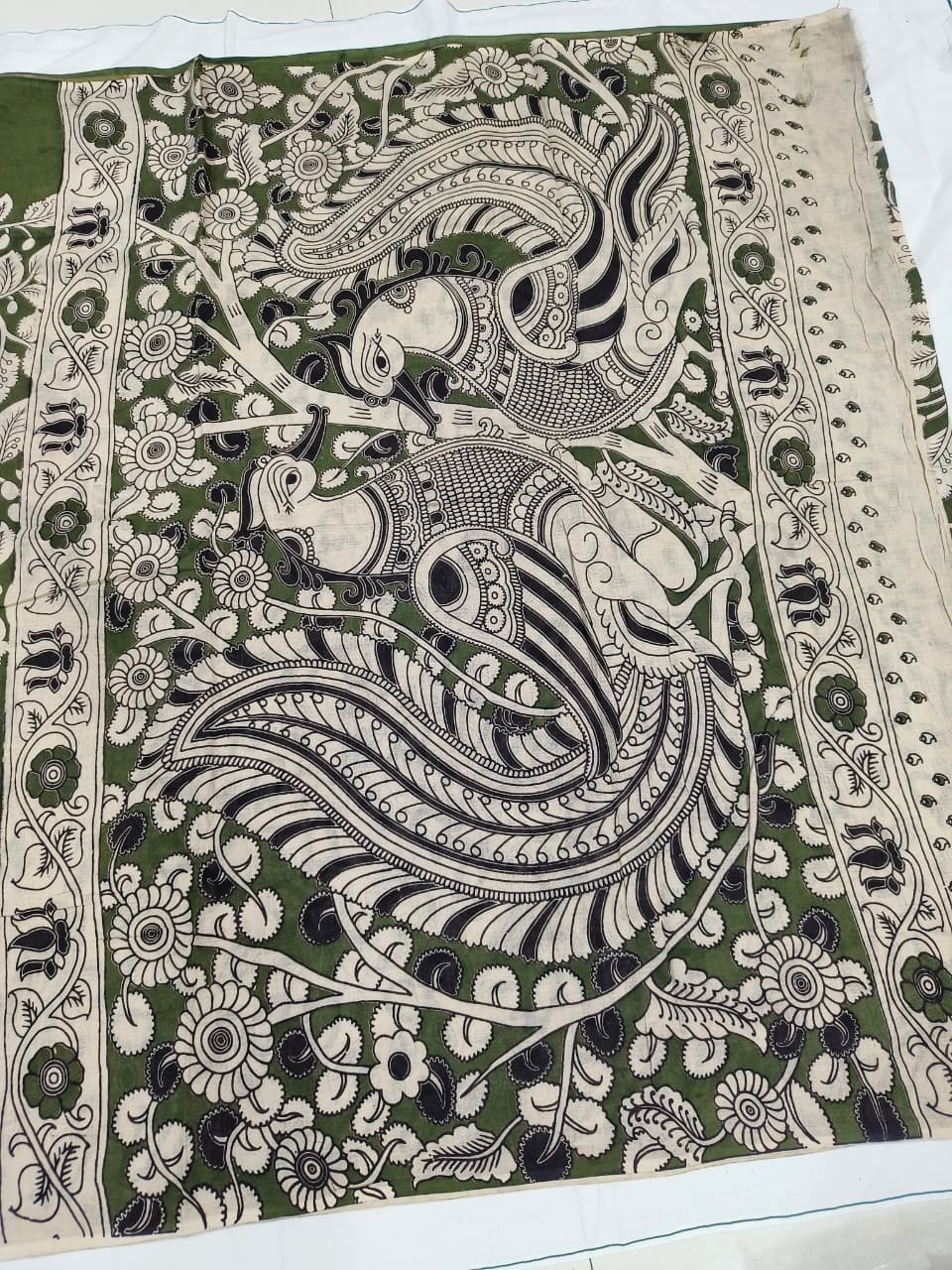 Kalamkari Chennuri Silk Nizam Border Sarees