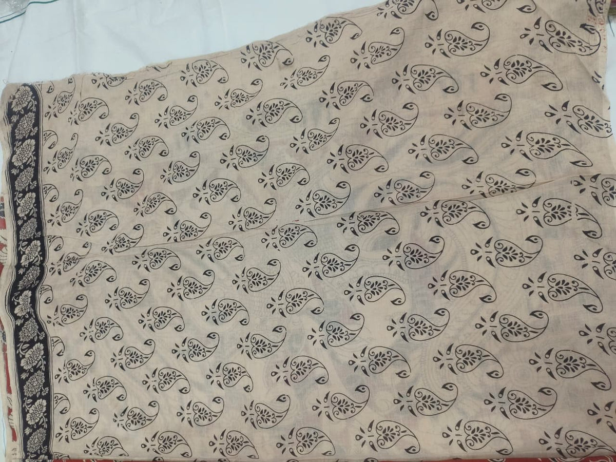 Kalamkari Chennuri Silk Nizam Border Sarees