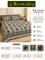 Premium Cotton Kalamkari King Size Bedsheet Set