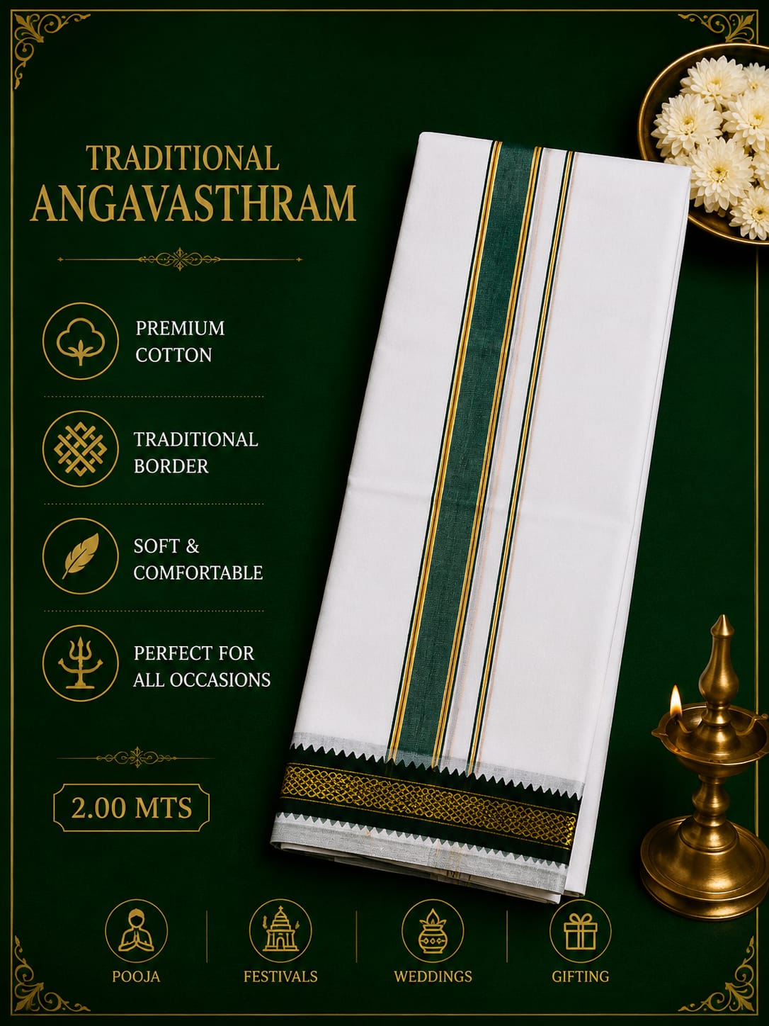 Mayilkhan Border Cotton Angavasthram