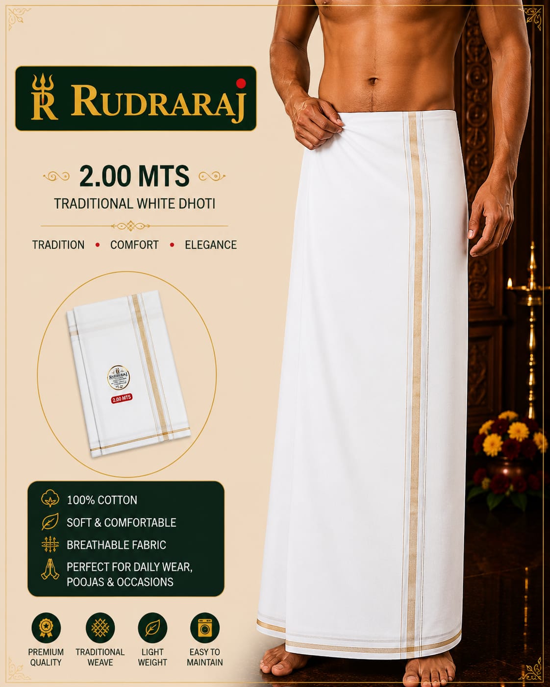 Plain Border Cotton Pancha