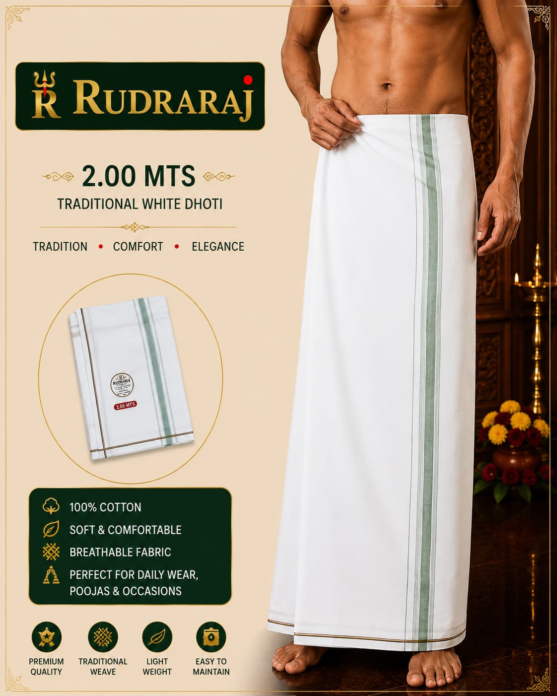 Plain Border Cotton Pancha