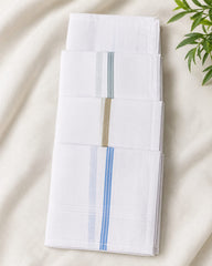 Premium Men's White Cotton Handkerchiefs – Pack of 6
